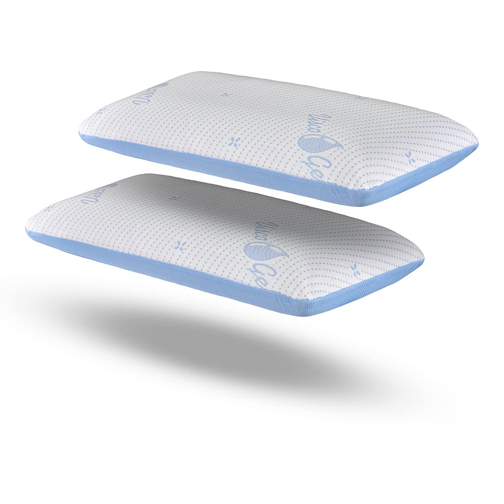 DECASATEXTIL® Almohada viscoelástica Visco Fresh: Temperatura regulada y Soporte Adecuado para un sueño reparador y Fresco Que Mejora la Calidad de tu Descanso. (Pack de 2-70cm)