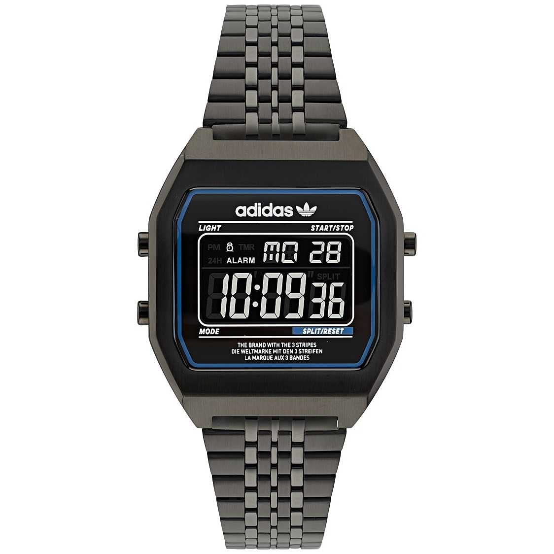 Adidas Unisex's Digital Quarz Watch with Stainless Steel Strap AOST22073