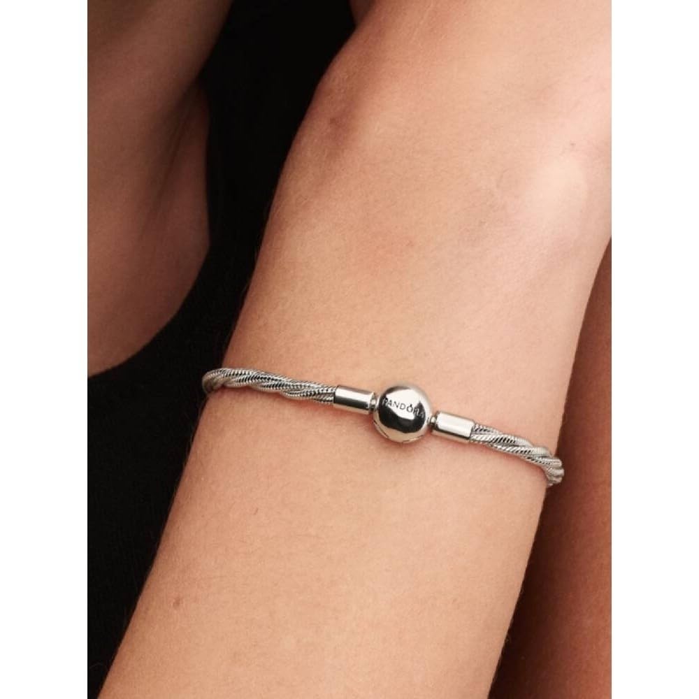Twisted snake chain sterling silver bracelet
