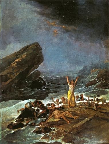 Affiche toile Naufrage de Francisco De Goya portrait 60x90cm pour décoration murale de salon