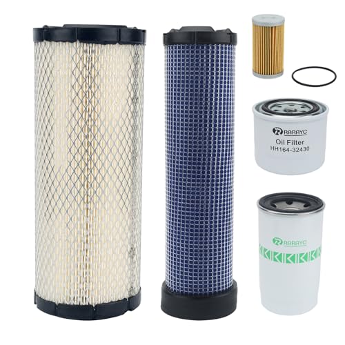 RARAYC Tractors maintenance kit Oil Fuel Air & Hydraulic Filter Compatible with Kubota L3010 L3130 L3410 L3430 HST Tractors Replaces TA040-93220TA040-93230HH164-32430HHTA0-3771015521-43160