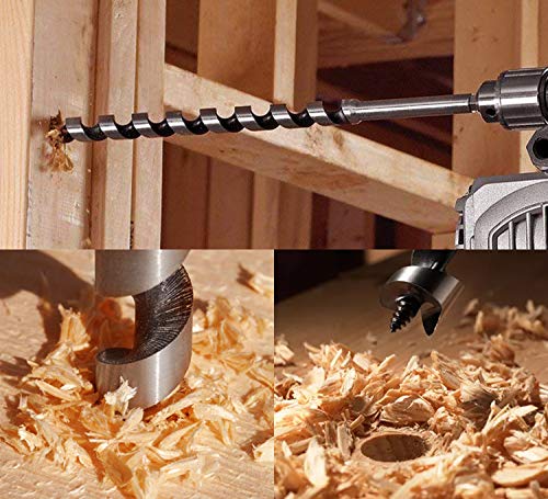 Wood Auger Bits 3/8 In. X 9 In. Screw Point Hex Shank For Wood Deep Hole Drilling #TOP2