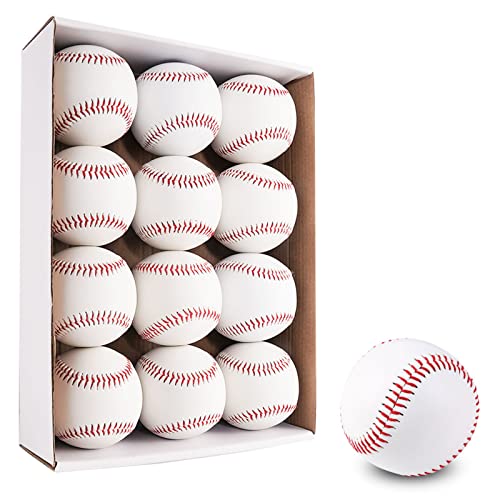 Buy Baisidiwei 12 Pack Standard Size Adult Baseballs Unmarked & Leather Covered Training Ball