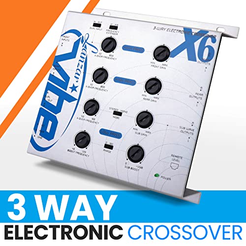Lanzar Upgraded 3-Way Electronic Audio Crossover - Network Hi-Pass And Low-Pass Channel 12Db Octave Slope Power Led Indicator W/Remote Subwoofer Control And Parallel Input Switch - Vibe Vibex6, White #TOP3