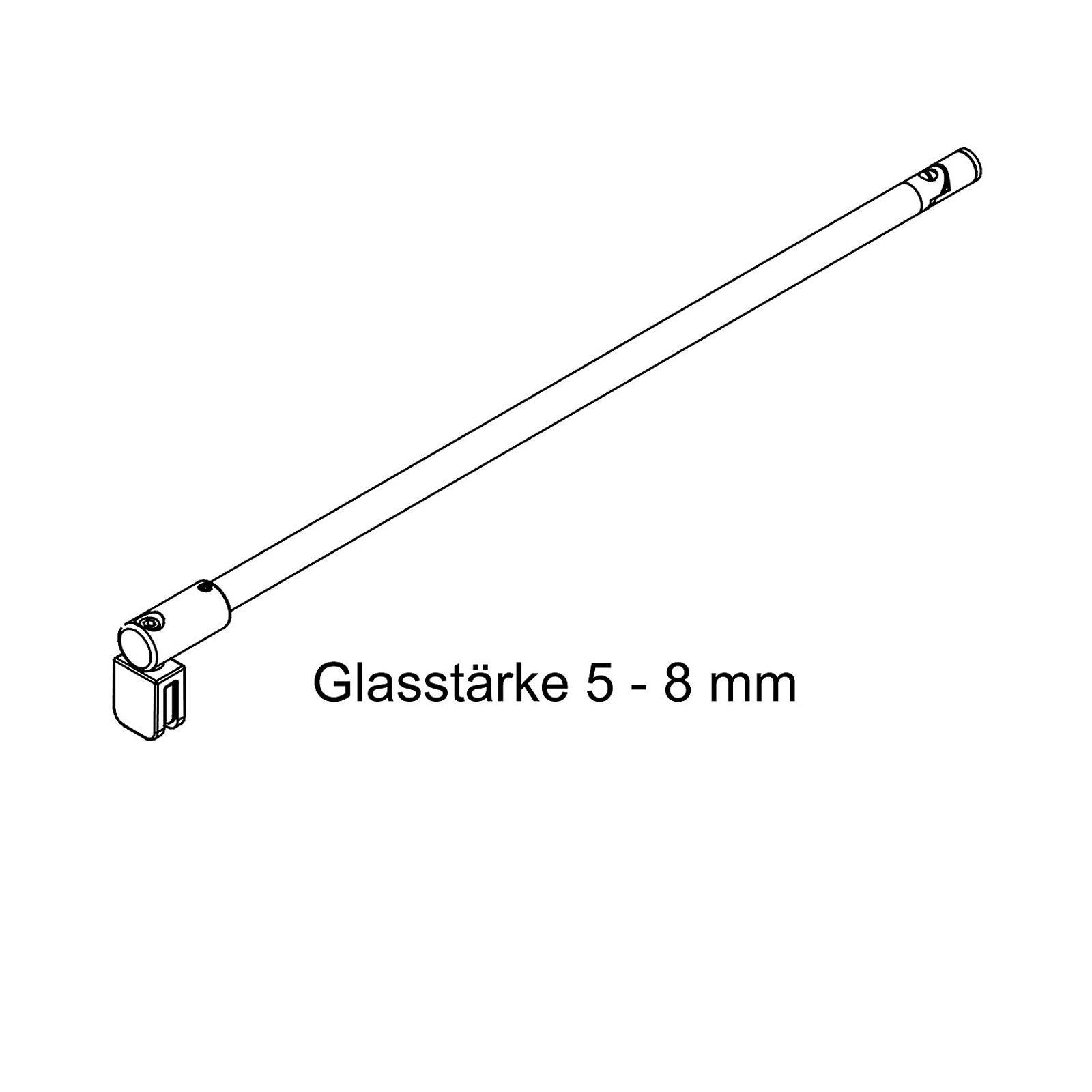 Schulte Stabilisator für Duschwand, 122 cm, Chromoptik, für 5-8 mm Glas | Kürzbar und winkelbar, Haltestange für Glas/Wand Stabilisation, Wandhalterung