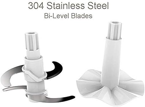 Miniatura 3 de Picadora de carne eléctrica de 1 litro, tazón de vidrio, picadora, licuadora, picadora, procesador de alimentos para carne, verduras, frutas, 500 W,