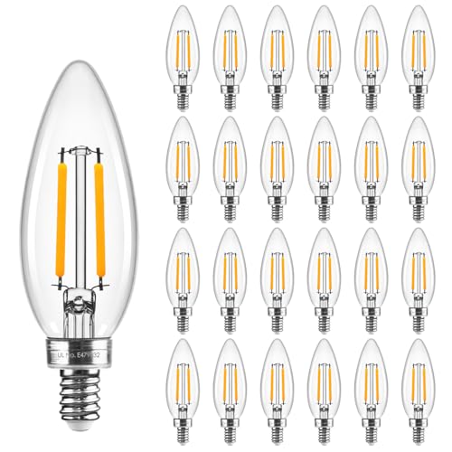 Hizashi E12 Candelabra Light Bulbs 40 Watt Equivalent, E12 LED Bulb Chandelier Light Bulbs 2700K Soft White, Dimmable LED Candelabra Bulbs, B10, 90+CR