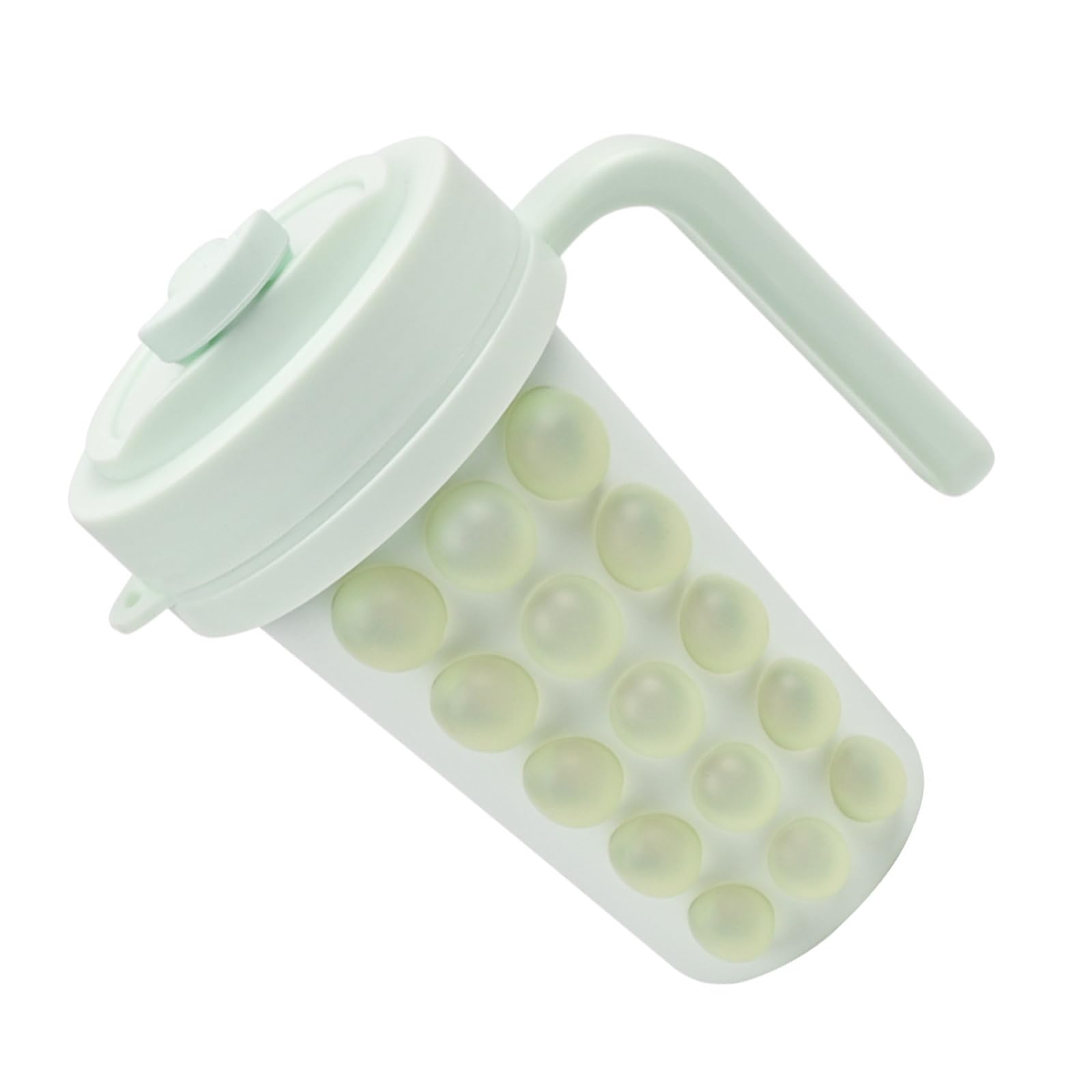 PANGBOER Silicone Ice Cubes Molds with Leak Proof Water Bottle and Drinking Straw Portable Cup for Hot Weather Portable Water Bottle with Straw