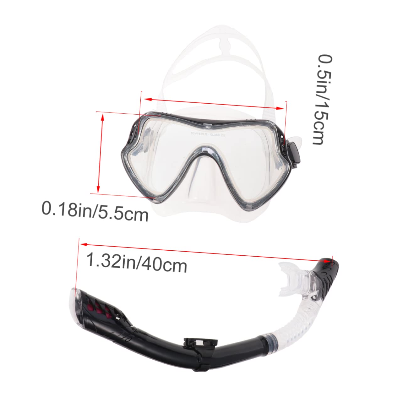 BESPORTBLE Máscara de Snorkel de Silicona Conjunto y Espejo Equipo de Snorkel de Silicona para Hombres y Mujeres Transparente para Uso Playa y Mar