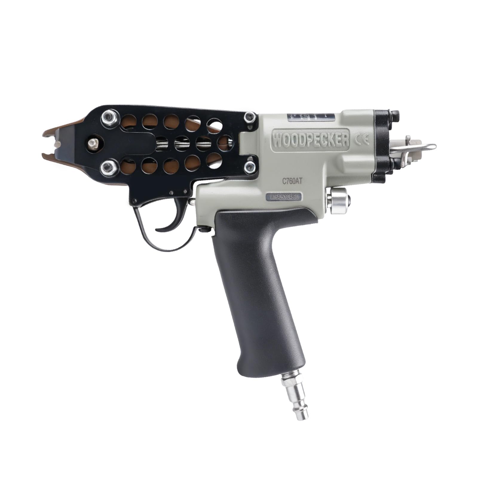 WOODPECKER C-760A Pistola pneumatica ad anello con ghiera, diametro di chiusura da 3,0 mm a 4,0 mm, graffe ad anello con corona da 1/2 pollice, pistola pneumatica ad anello con ghiera