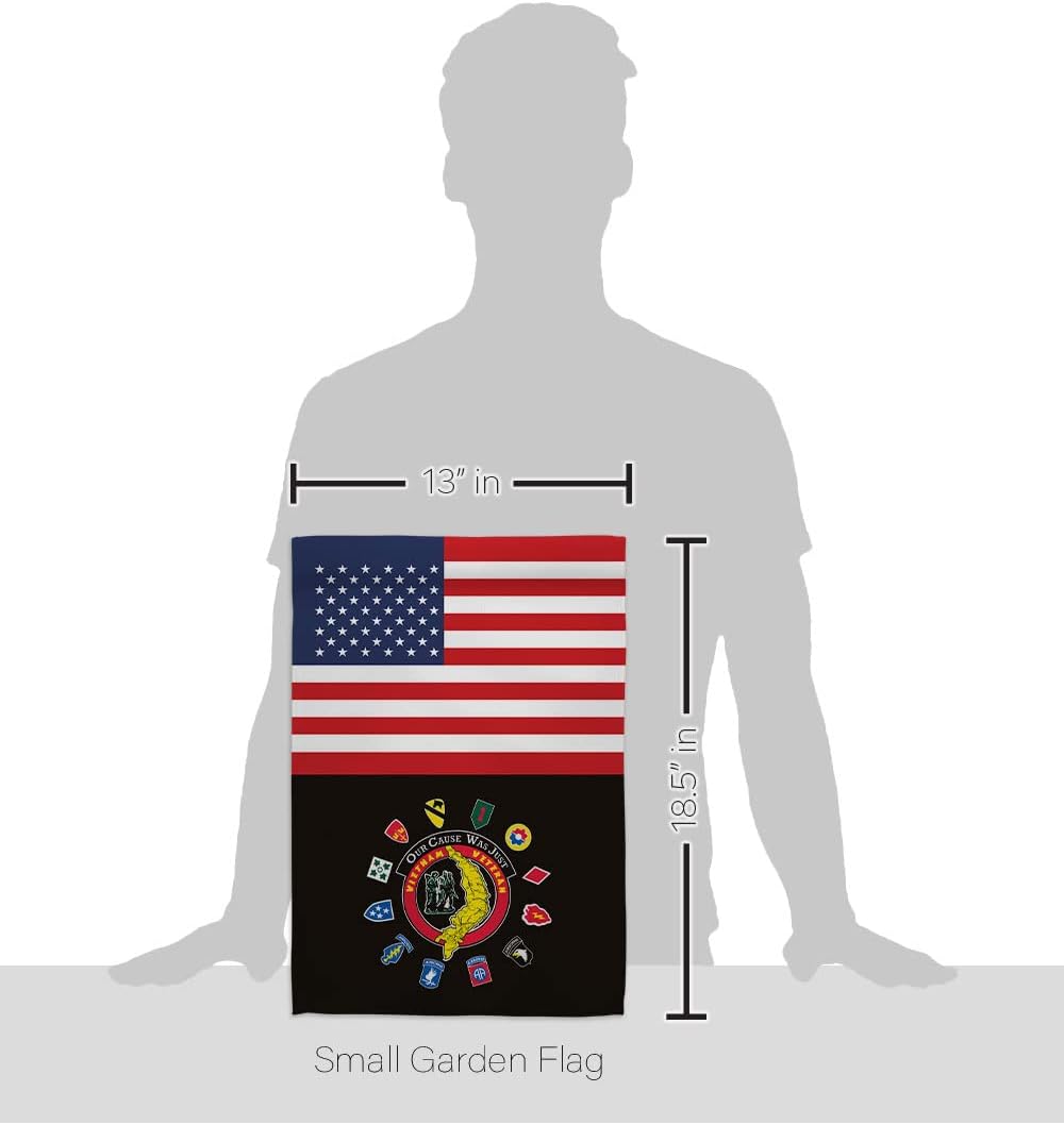 US Vietnam Veteran Garden Flag - Armed Forces Service All Branches Support Honor United State American Military Official - House Decoration Banner Small Yard Gift Double-Sided Made in USA 13 X 18.5