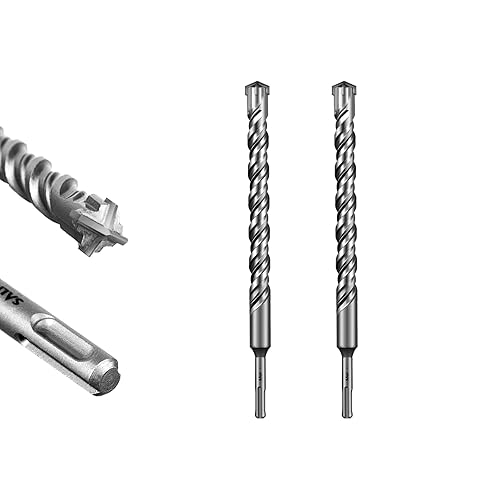 Miniatura 31 de SALI SDS Plus - Broca de martillo rotativo, 10 unidades, kit de brocas para hormigón de 7/16 x 12 pulgadas, material de carburo de doble rosca de