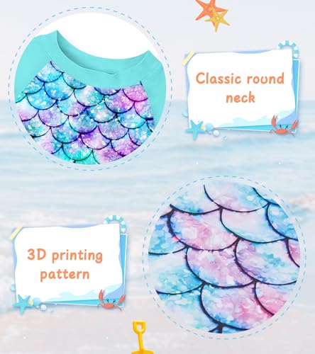 Image of UNIFACO Toddler Girls Swimsuit Rashguard Set Summer Beach Breathable Tankini with UPF 50+ Sun Protection 2-8T