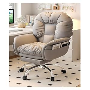 Gaming stoel, Bureaustoelen for thuis, draaistoel Comfortabele sedentaire computer Kantoorrugleuning Liggende fauteuil Slaapkamergamingstoel (Color : Grey, Size : Foot pedal)