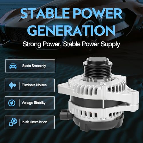 Image of New Alternator for Honda Odyssey V6 3.5L 2014 2015 2016 2017 High Output 130 Amp Alternator 11775,11775N,400-52718R,31100-RV0-A11,31100-RV0-A11RM,31100RV0A11RM,104211-8520,31100-RV0-A11