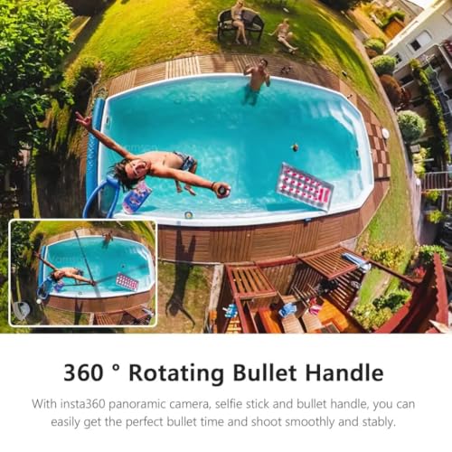 Image of 3 in 1 Bullet Time Handle Grip with Invisible Stick 360 Degree Rotation for Action Camera Insta 360 One X4, X3, ONE R, RS, Ace Pro, RS Go 3, RS Go 2 (Handle Grip + Stick)