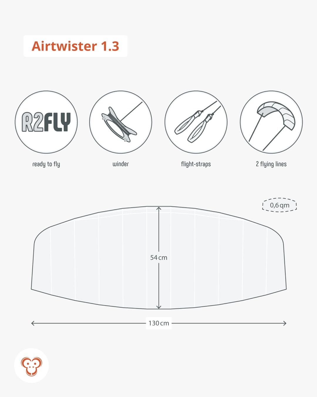 Skymonkey Airtwister Lenkmatte inkl. Packsack & Flugschlaufen - Lenkdrachen bereits fertig angeleint, Ready to Fly - Kite mit stabilen Polyester Ripstop Material, Flugdrachen für Einsteiger geeignet
