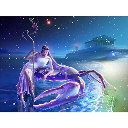 5D Diy Diamond Painting 12 Zodiac Diamond Embroidery Cancer Constellation Diamond Mosaic Starry Night View 40X50Cm Cover
