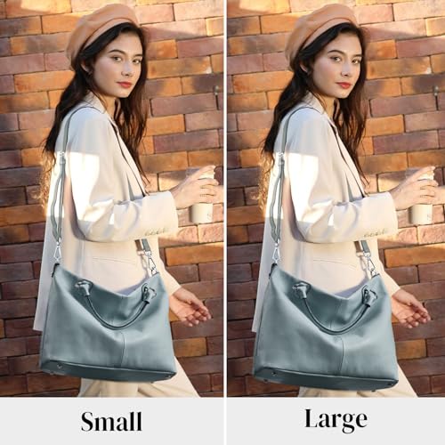 Image of Kattee Women's Soft Genuine Leather Tote Bag, Top Satchel Purses and Handbags