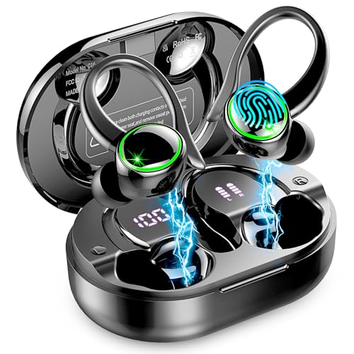 Wireless Earbuds, Bluetooth 5.4 Headphones Sports, 50H Playback Over-Ear buds