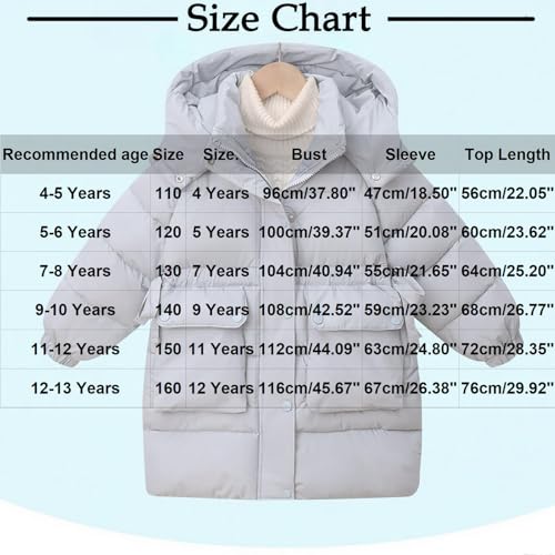 Girls Winter Coats Oversized Thickened Hooded Quilted Mid Parka Coat Casual Soft Adjustable elastic waist Outerwear2