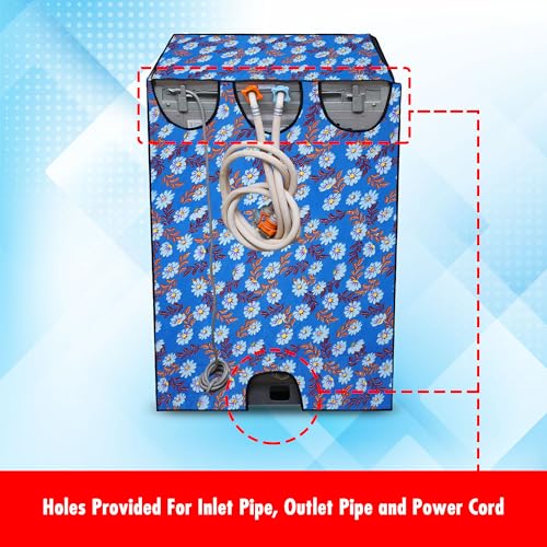 Image of Lithara Top Load Fully Automatic Washing Machine Cover for LG, Samsung, IFB, Whirlpool, Suitable for 6 KG & 6.5 KG - Waterproof, Dustproof Cover (Print-1)