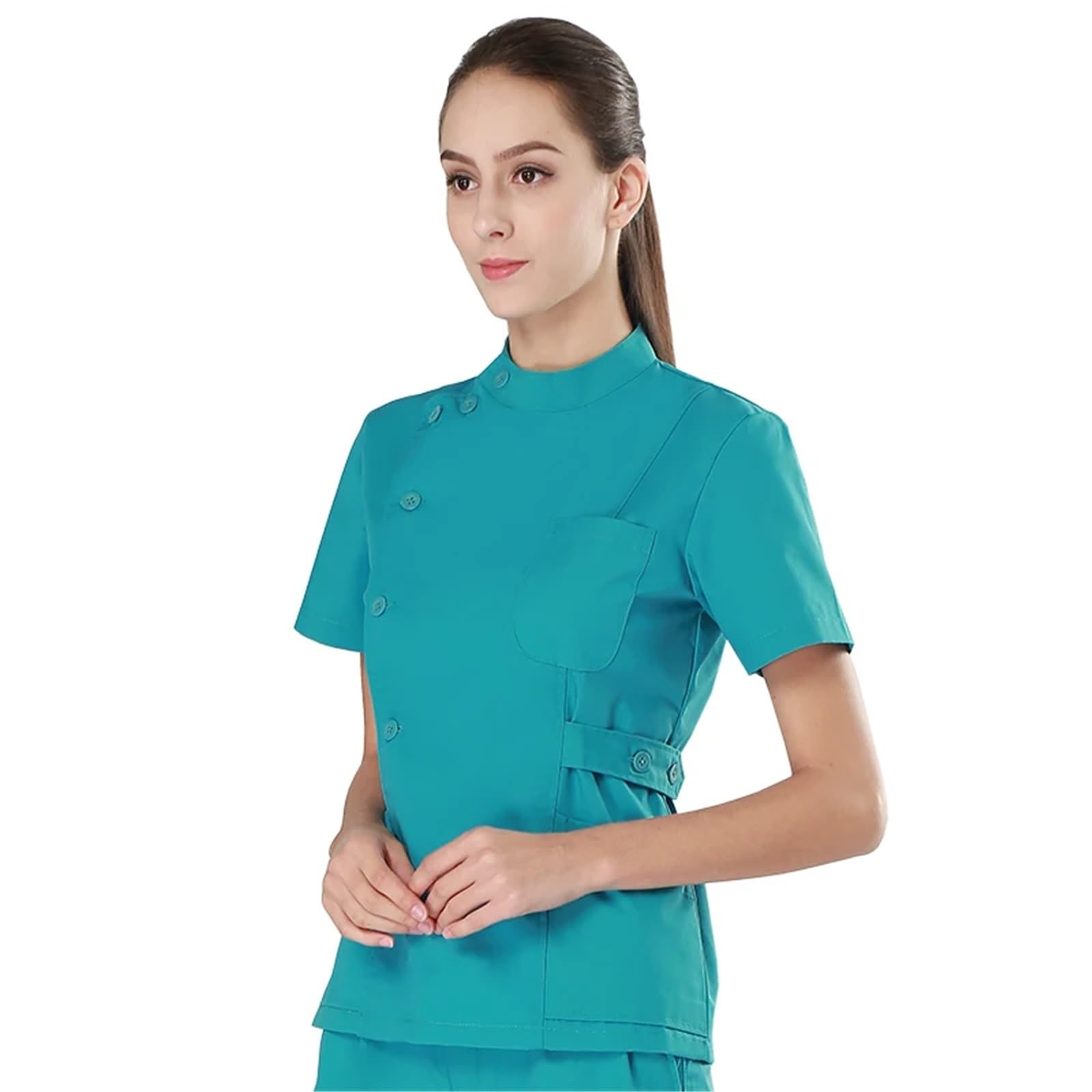 AHUFGN Nurse Scrubs Women Traditonal Nurse Scrubs Set Medical Uniforms Women Men Dental Workwear Clothes Poplin Surgeon Medic Scrub Suit