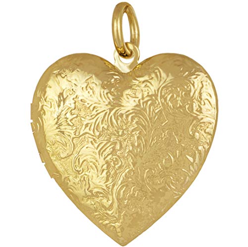 LIFETIME JEWELRY Antique Heart Locket Necklace That Holds Pictures 24k