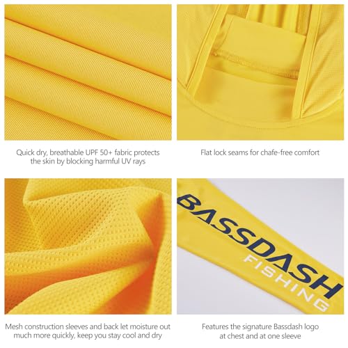 Image of BASSDASH UPF 50+ Men's UV Sun Protection Long Sleeve Performance Fishing Hoodie Hooded Shirts