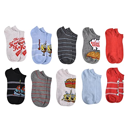 Image of SPONGEBOB SQUAREPANTS womens 5-pack No Show Socks