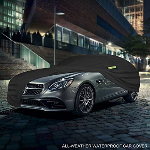 Image of Car Cover Compatible with Mercedes-Benz SLK /SLC 180 200 230 250 250d 280 300 320 350 250 CDI 32 AMG 55 AMG, Waterproof Dustproof Weatherproof Car Tarpaulin with 4 Windproof Straps