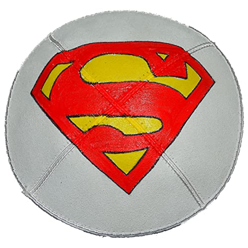 Hand-painted Kippah (Yarmulke) with the Flying Superhero 3