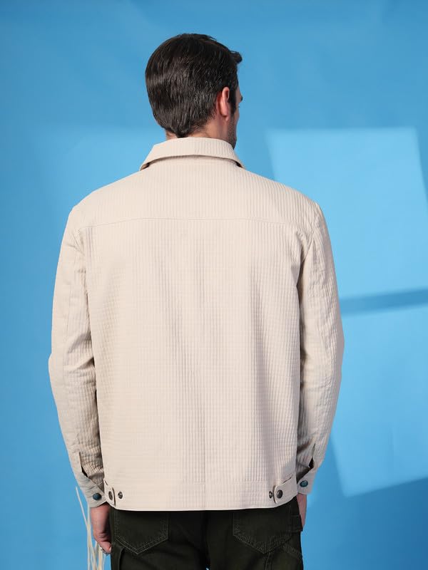 Image of CHKOKKO Men's Fleece Solid Winter Wear Regular Fit Standard Length Jacket