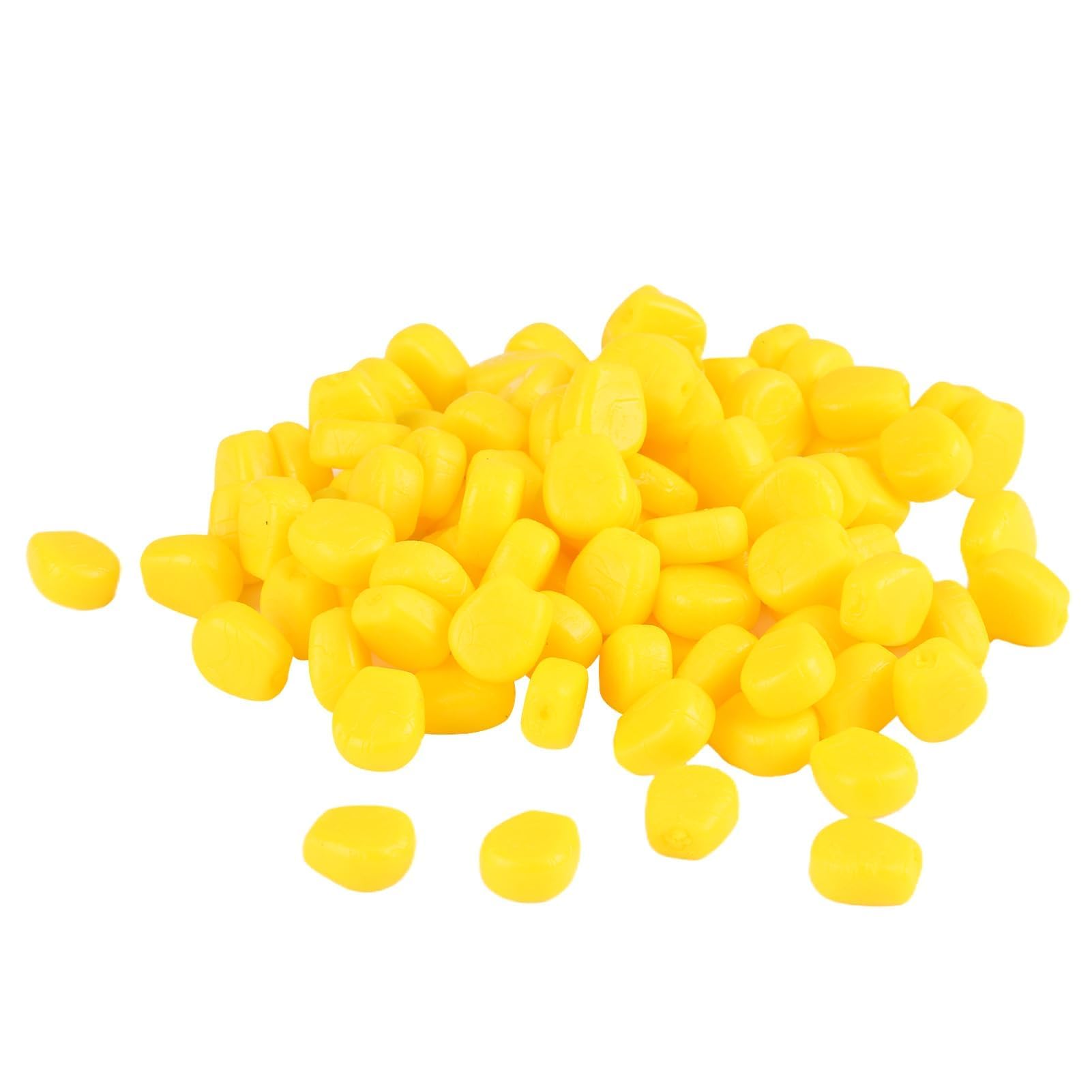 200 Pcs Fake Corn Carp Fishing Bait, Soft Silicone Simulation Easy Floating Lure with Attractive Eye-Catching Color, Bait Equipment for Trout Catfish Carp Catfish in River Lake Reservoir
