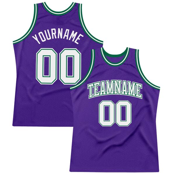 Personalized Purple Basketball Jersey, Custom Basketball Jersey, Basketball Jersey for Men, Basketball Jersey, Purple White-Kelly Green Throwback Basketball Jersey, Basketball Jersey for Women