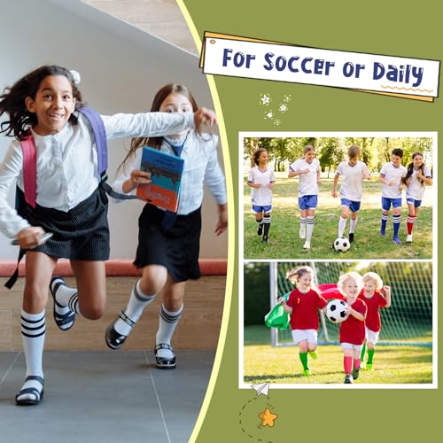 Durio Kids Soccer Socks Toddler Soccer Socks 4-6 Cozy Cotton Youth Baseball Socks Boys Girls Knee High Socks Long Socks4
