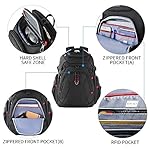 KROSER Travel Laptop Backpack 17.3 Inch XL Computer Backpack with Hard Shell Saferoom RFID Pockets Water-Repellent Business College Daypack Stylish Bag for Men/Women-Black - Image 4