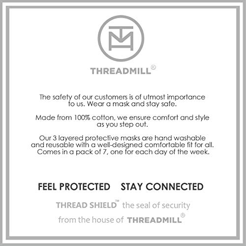 Threadmill (7 - Pack) Face Mask For Adults, White 100% Cotton, Three Layer Protection, Washable & Reusable Mask With Adjustable Strap #TOP6
