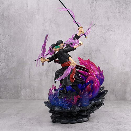 Tengfa Anime One Piece Figure:three-Headed Six-Armed Asura Nine-Knife Flow Zoro Figure Large Pvc Statue Gifts To Collect Anime Statues Model Decoration 39Cm #TOP4