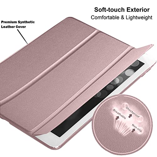 Image of DuraSafe Cases iPad 7th 8th 9th Gen 2019 /2020 / 2021-10.2 Inch [ iPad 9 8 7 ] MW762HN /A MW742HN /A MYLC2HN /A MYL92HN /A MYLA2HN /A MK2K3HN /A MK2L3HN /A Smart Auto Sleep /Wake PC Cover - Rose Gold