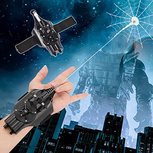 CGJdfjhE El Tirador de araña, Lanzador de telarañas, Lanzador Seda araña for niños, Guante superhéroe con Carga USB, Juguete muñeca, Cosplay(Black)