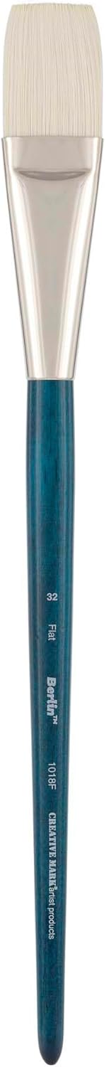 Creative Mark Berlin Synthetic Long Handle Artist Brush - Flat # 20 - Handmade in Germany Art Paint Brush w/Synthetic Filament for Acrylics, Oils, Alkyds - Art Brush w/Sustainable Wood Handle