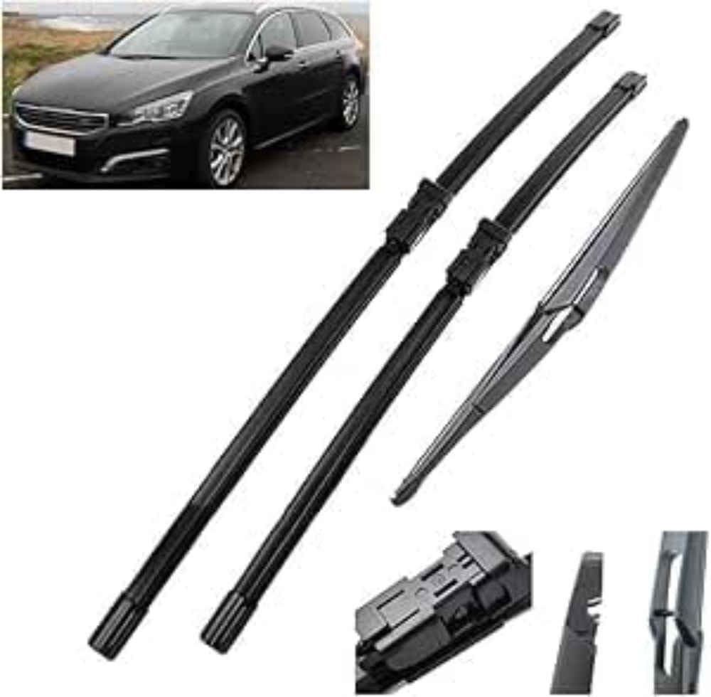 NYSLDSCO Premium Exact Fit Windscreen Wiper Blades for Peugeot 508 SW MK1 2010-2018 Durable Natural Rubber Easy Fit for a Quiet and Streak Free Wipe