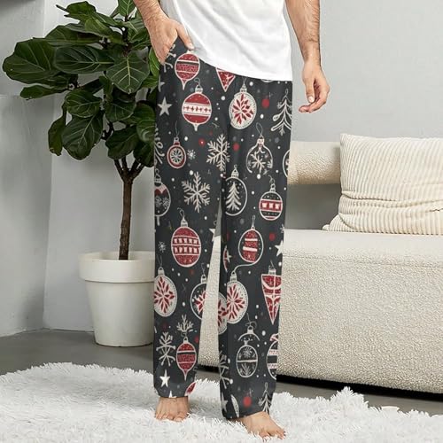 Christmas Decorations, Lights, Background Comfy Casual Pajama Pants,Print Drawstring Palazzo Lounge Pants Wide Leg4