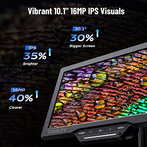 Tomlov Dm202 Se Lcd Digital Microscope With Dual Battery 1300X,10.1" Soldering Microscope For Adults,16Mp Lcd Microscope For Electronics Repair, Coin Microscope For Error Coin,Windows Mac Compatible #TOP2