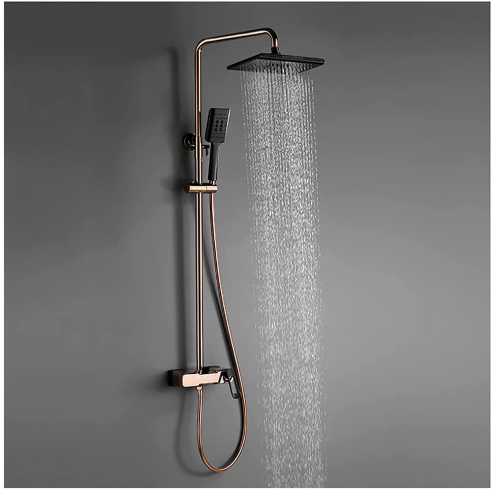 Système de douche complet avec bec de baignoire et douchette jet puissant ajustable