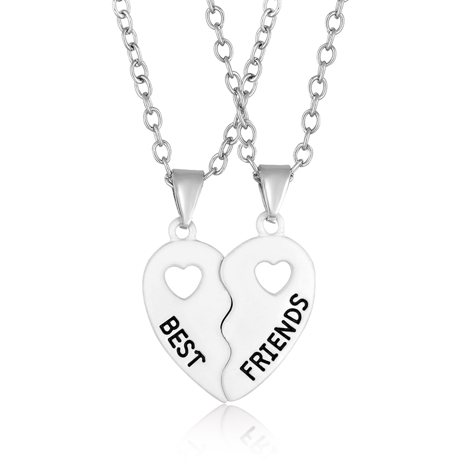 Peora Silver Plated Heart Shape Best Friends Pendant Chain Necklace Jewellery for Men & Women (B0CZ2T84GN) Amazon Price History, Amazon Price Tracker