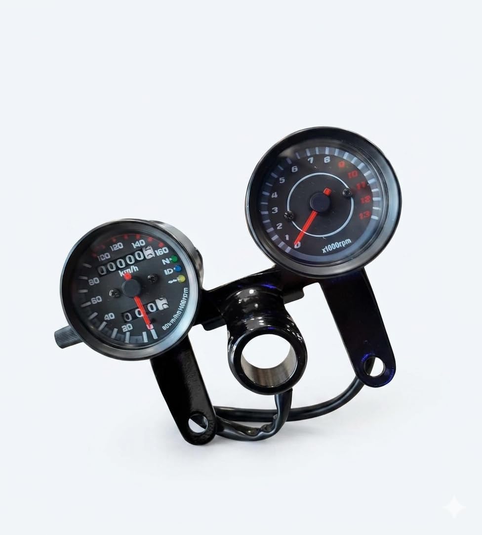 Bike 12V Universal Motorcycle 13000 RPM Tachometer Km/h Speedometer Dual Odometer Gauge with LED Backlight Signal Lights for Boxer-picture-12