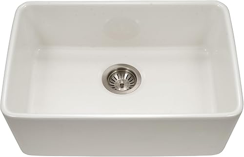 Houzer Platus PTU-2400 BQ - Fregadero de cocina con cuenco individual de 24 pulgadas, duradero, resistente a las astillas y grietas