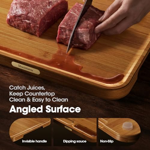 FSC-Certified 17'' x 12'' Deep-Carbonized Bamboo Cutting Board for Kitchen — view 3